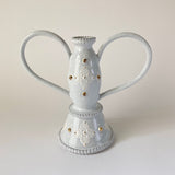 White & Gold Tall Candlestick 1