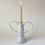 White & Gold Tall Candlestick 1