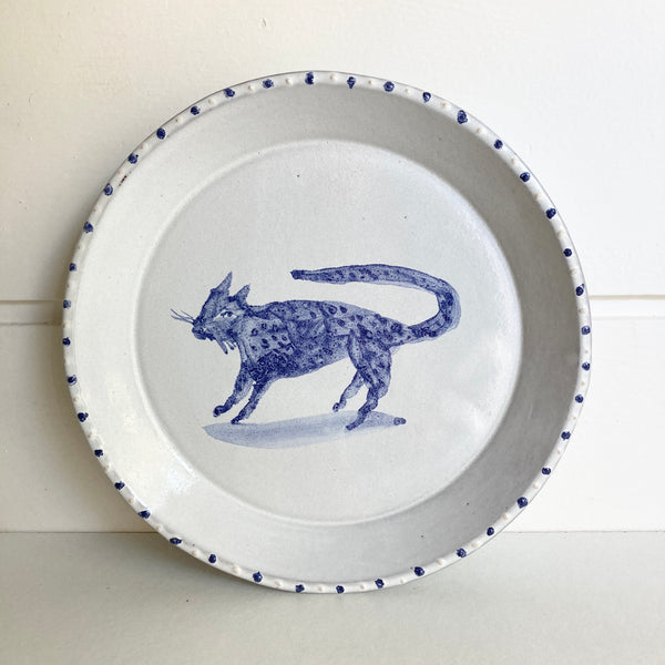 Small Delft Cat Plate 2