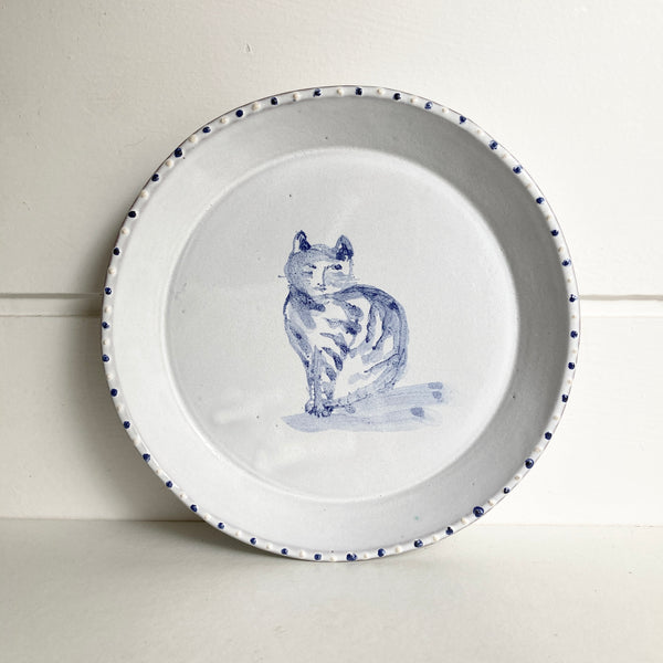 Small Delft Cat Plate