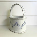 Oval Delft Basket Vase
