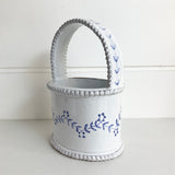 Small Oval Delft Basket Vase