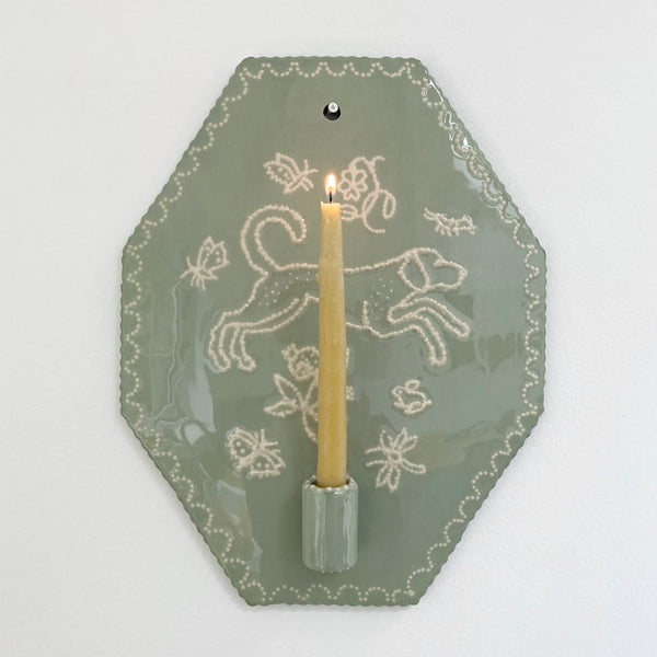 Sage Hound Candle Sconce