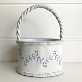 Oval Delft Basket Vase