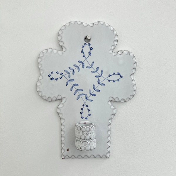 Mini Delft Candle Sconce 1