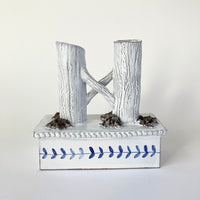 Blue & White Grottoware Vase