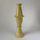 Tall Yellow Slipware Frill Candlestick