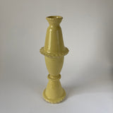 Tall Yellow Slipware Frill Candlestick