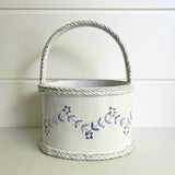 Oval Delft Basket Vase