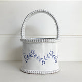 Small Oval Delft Basket Vase