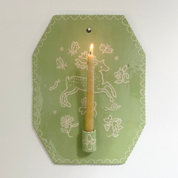 Green Stag Candle Sconce
