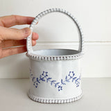 Small Oval Delft Basket Vase