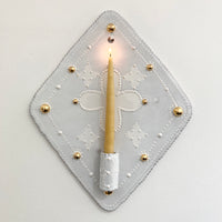 White & Gold DIamond Candle Sconce