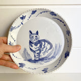 Small Delft Cat Plate