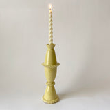 Tall Yellow Slipware Frill Candlestick