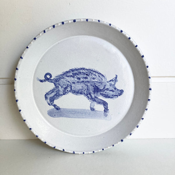 Small Delft Boar Plate