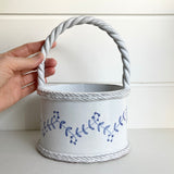 Oval Delft Basket Vase