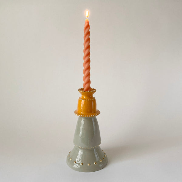 orange and grey candlestick
